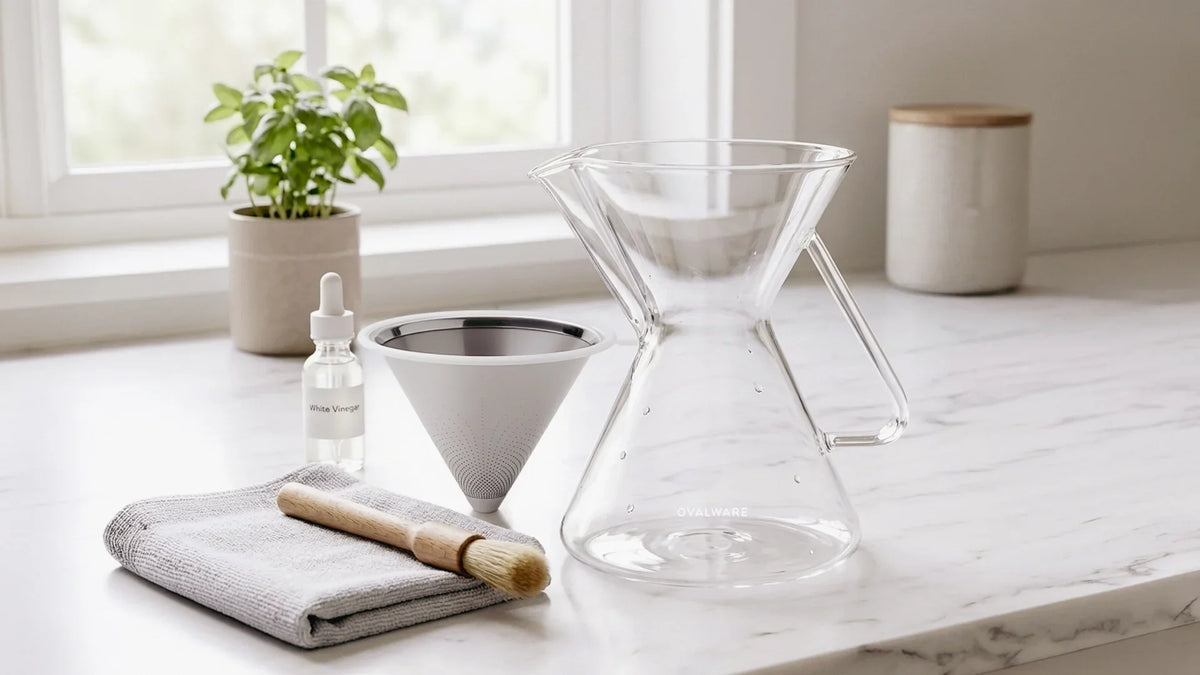 How to Clean a Pour Over Coffee Maker: Glass + Stainless Filter Care Guide