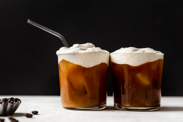 Vietnamese Iced Cold Brew Coffee with Whipped Cream and Caramel