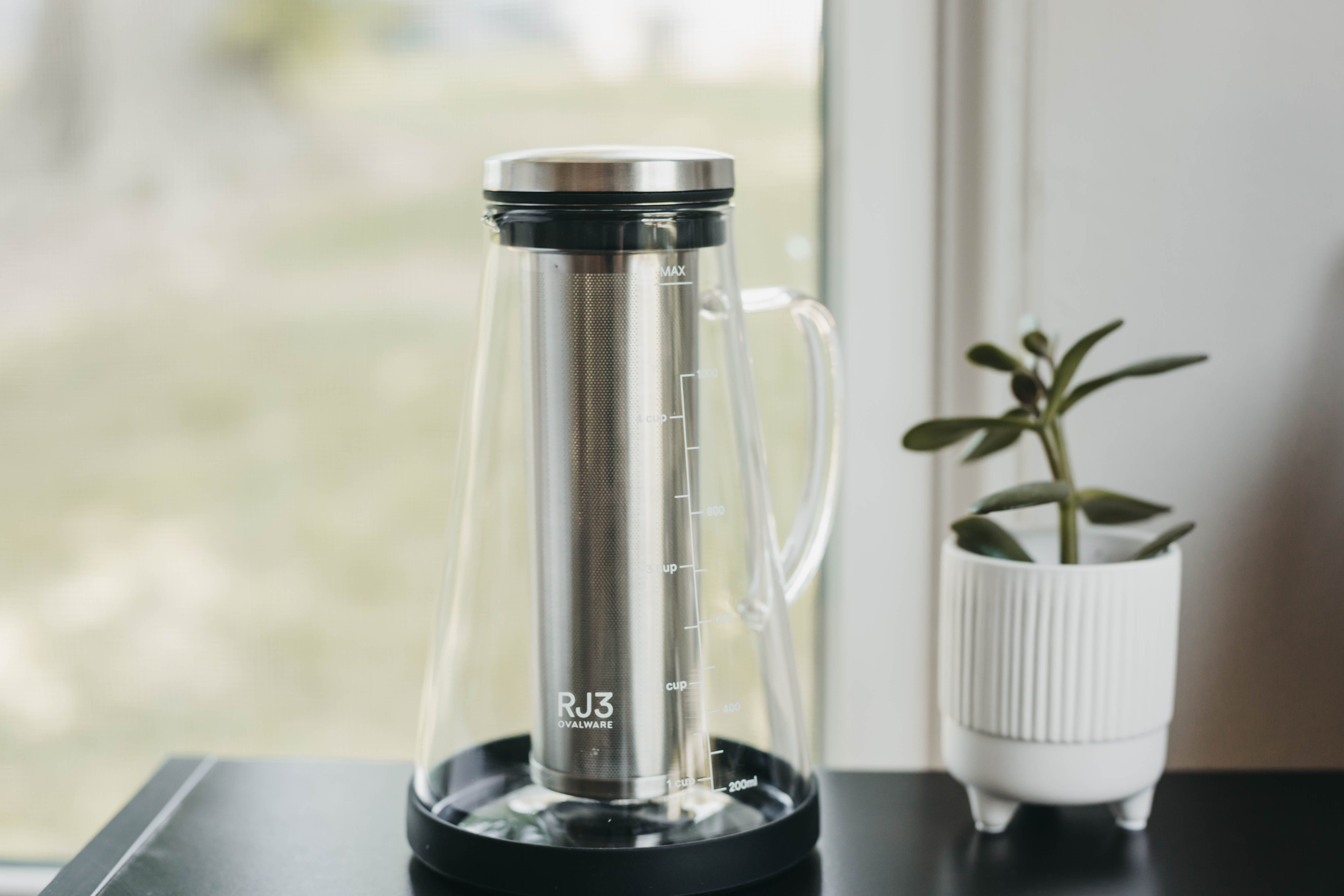 Glass and Stainless Steel Cold Brew Coffee Infuser Carafe - World Market