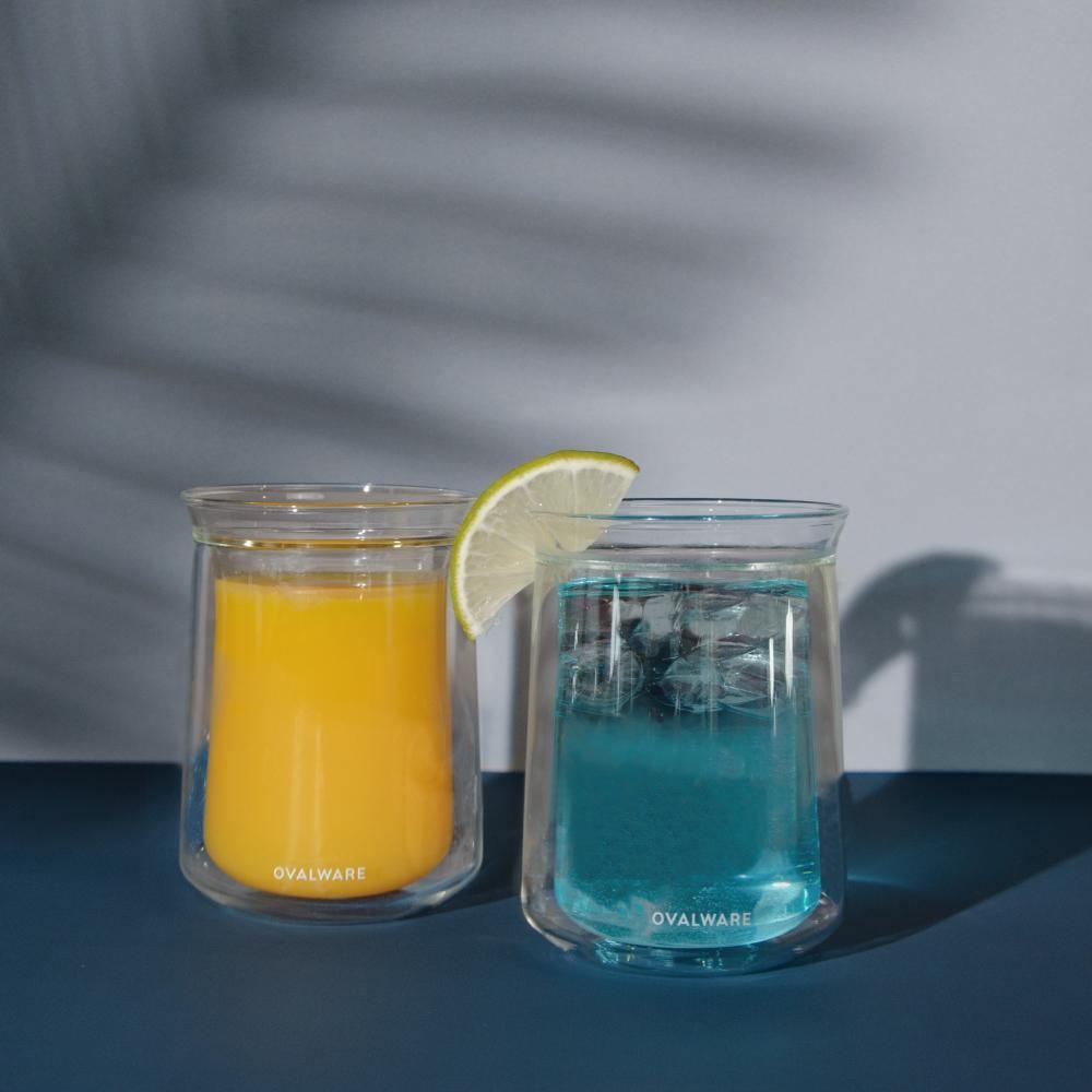 Close-up of thick glass rim, perfect for hot or iced coffee