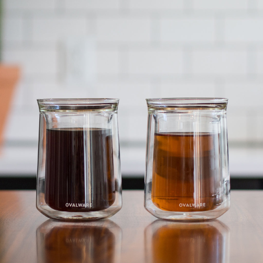 Double wall coffee glass for cold brew, pour over, tea and other beverages