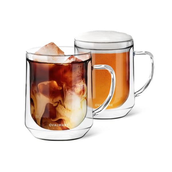Ovalware Double Wall Mug For The Perfect Cappuccino, Macchiato, Latte