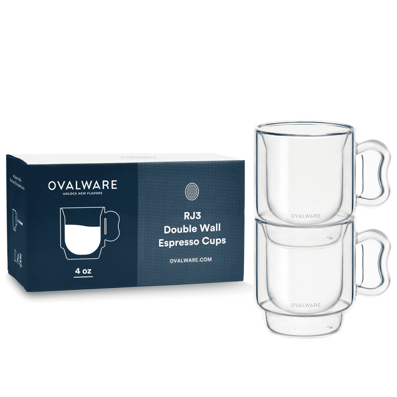 Double Wall Espresso Coffee Cups by OVALWARE pack of 2